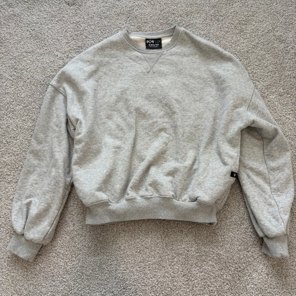 Popflex Cloud Crewneck Sweatshirt Womens XXS/XS Gray Oversized Casual Lounge
